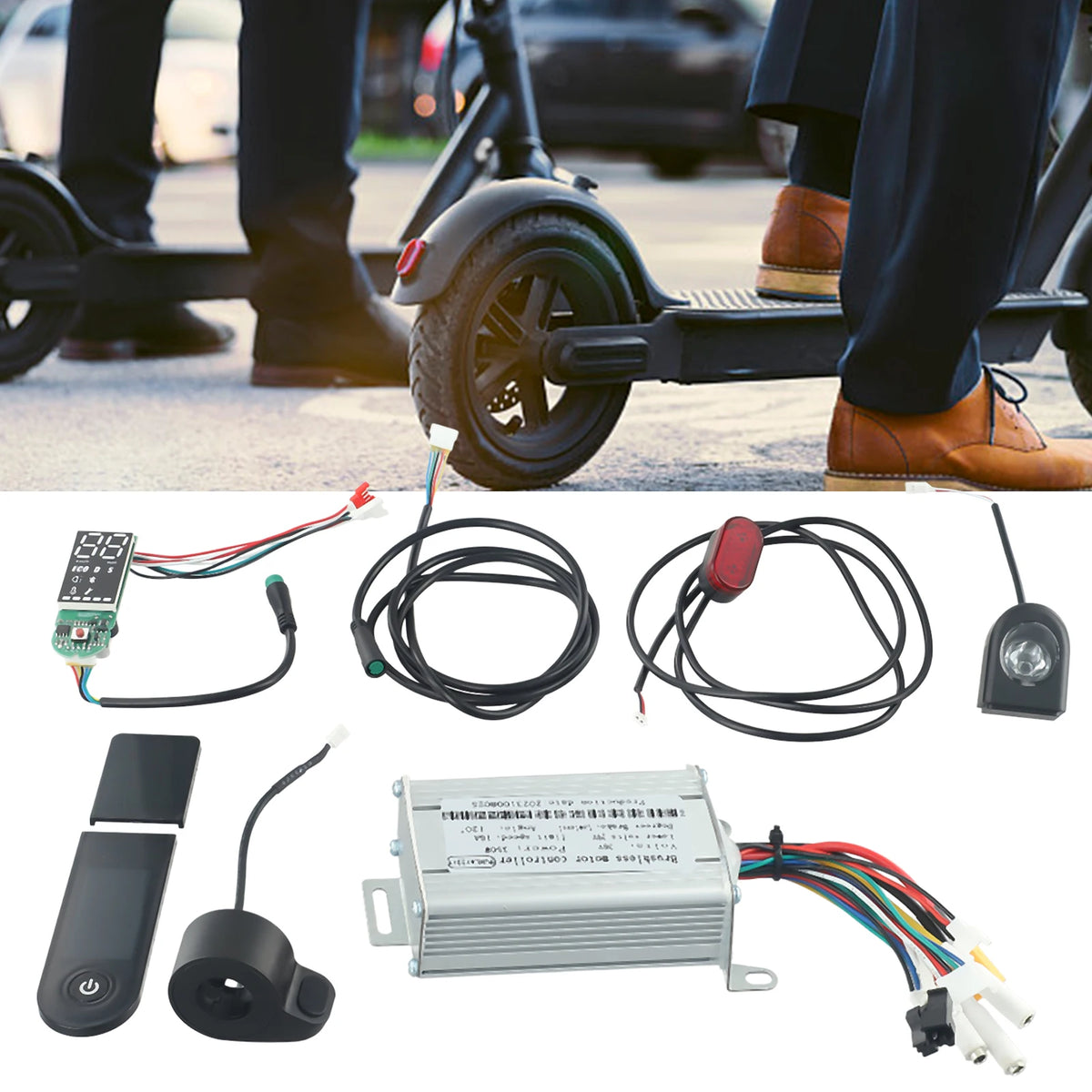 Electric Scooter Controller Kit 36V 350W Motherboard Accelerator- APP Hover Board Controller Led Display Scooter Replace Parts