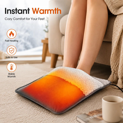 Portable USB Electric Foot Heating Pad Soft Washable Foldable Foot Heater Winter Foot Warming Mat for Bed,Under Desk,Office,Home