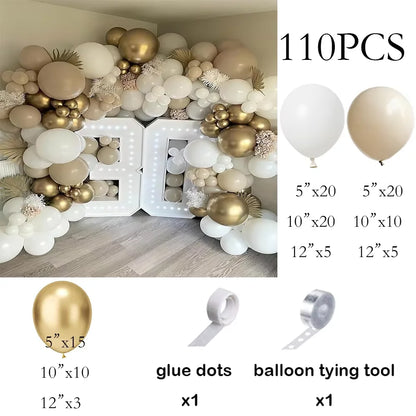 Metallic Gold White Balloons Garland 30th Birthday Party Decor Balloon Arch Kit Wedding Graduation Anniversary Decoration Globos