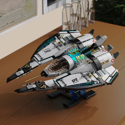 739PCS Space Wars Galaxy Starship Cruiser Building Blocks Interstellar Fighter Model High Tech Educational Toys Boys Kids Gift