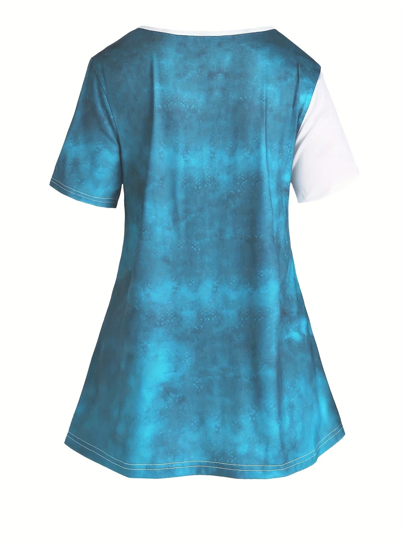 Plus Size Matching Sets Summer Female Large Size Blue Butterfly Print Color T-Shirt Short Sleeve Print Pants Casual Two-Piece Se