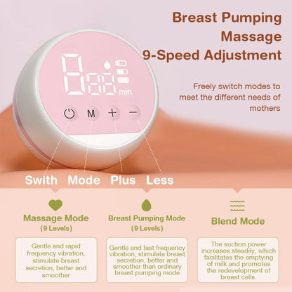 MAMIJOY Portable Electric Breast Pump Intelligent Integrated High Suction Breast Pump Fortable Painless＆Silent Breast EB11