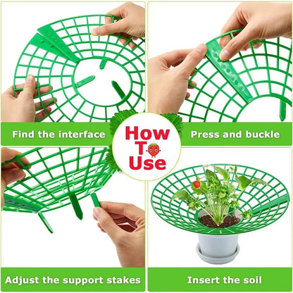 1/3Pcs Round Strawberry Stand Anti-corrosion Anti-ground Strawberry Cradle Support with Three Sturdy Legs Trellis Planter Insert