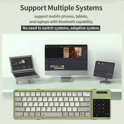 NILLKIN Folding Wireless Bluetooth Keyboard with Touchpad Mini Rechargeable Keyboard for Office Travel for Window/iOS/Android/PC
