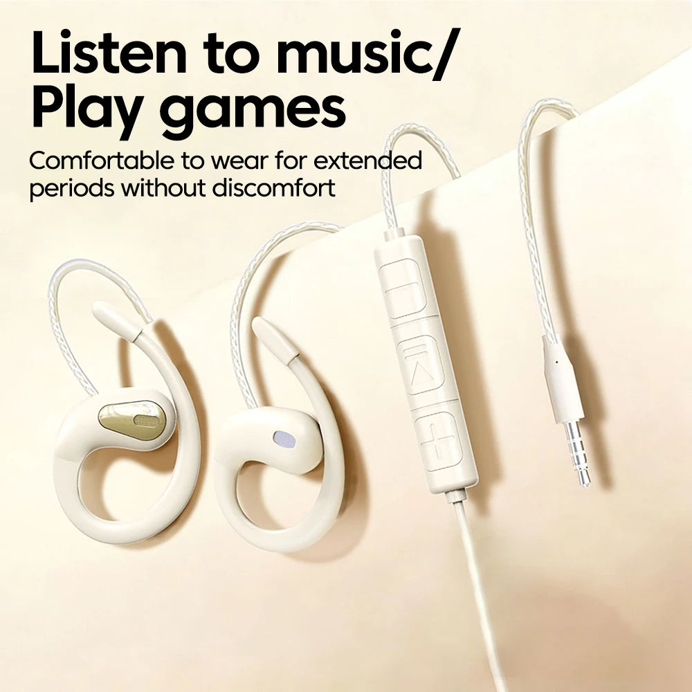 3.5mm/Type-C Wired Headphones Hook-on Ear HD Noise Cancelling Call Earphones With Dual Mic Headset For Cellphone Computer Earbud