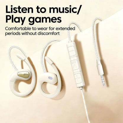 3.5mm/Type-C Wired Headphones Hook-on Ear HD Noise Cancelling Call Earphones With Dual Mic Headset For Cellphone Computer Earbud
