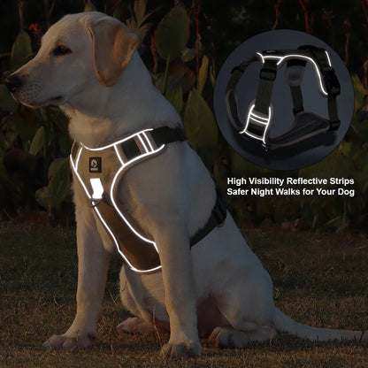 Tactical No-Pull Dog Harness Reflective Heavy Duty Oxford Cloth Waterproof Medium Large Breed Outdoor Walking Pet Vest Harness