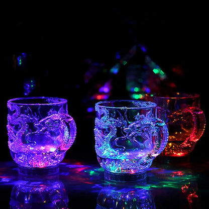 Light Up Cups Water Activated LED Glowing Wine Glasses, Color Changing Coffee Mug Light Up Drinking Glasses LED Flashing Cup