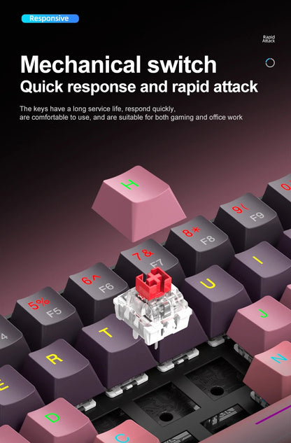 Mechanical keyboard and mouse set, 60% Portable Mini Wired Keyboard and Mouse combos, 61 Keys Phantom RGB keyboard and mouse kit