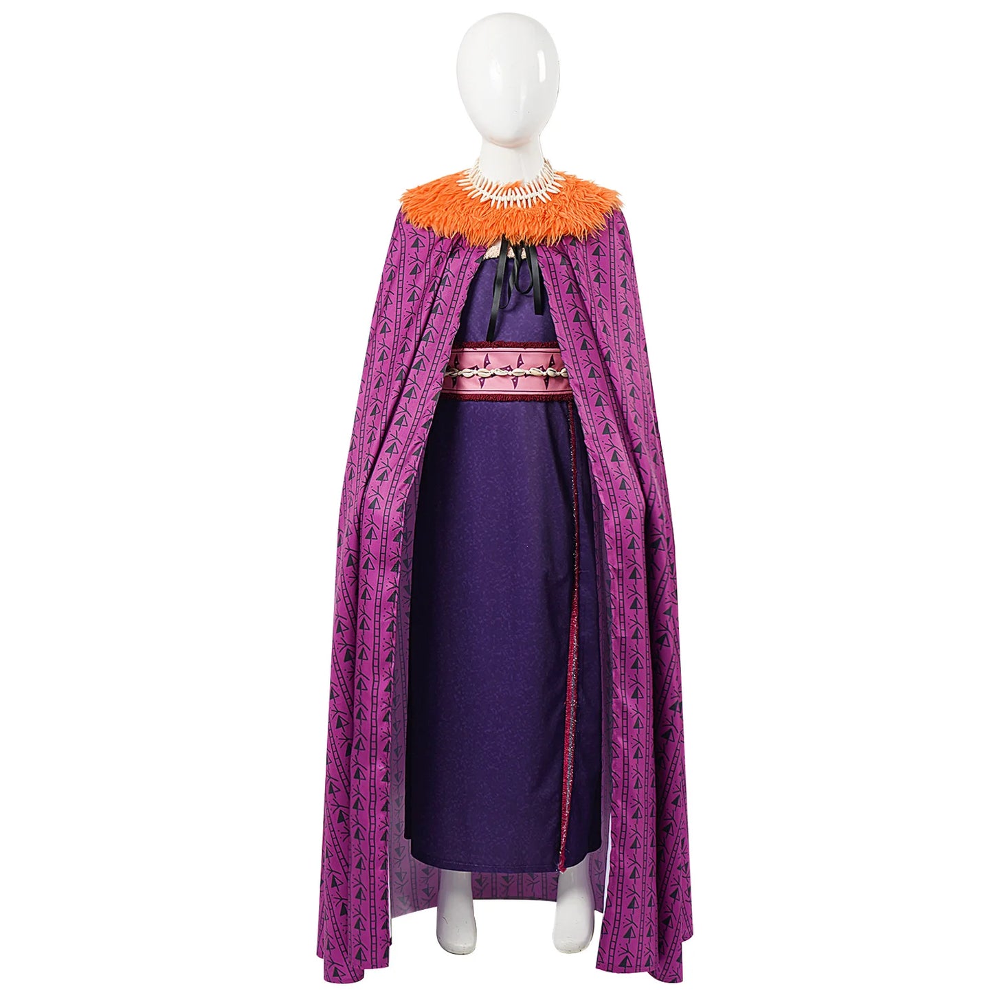 Women Moana Cosplay Costume Villain Matangi Dress Cloak Purple Suit Halloween Outfits Fur Collar Belt Full Set