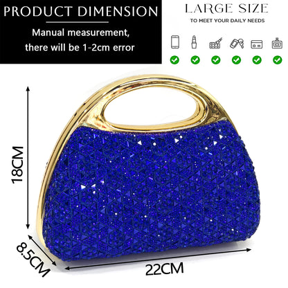 Venus Chan 2026 Elegant Women's Rhinestone Peep Toe High Heels Sandals - Italian Design with Matching Blue Handbag