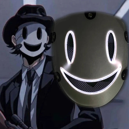 Anime High Rise Invasion Sniper LED Light up Mask Japanese Killer Japanese White Masks Carnival  Halloween Party Costume Props
