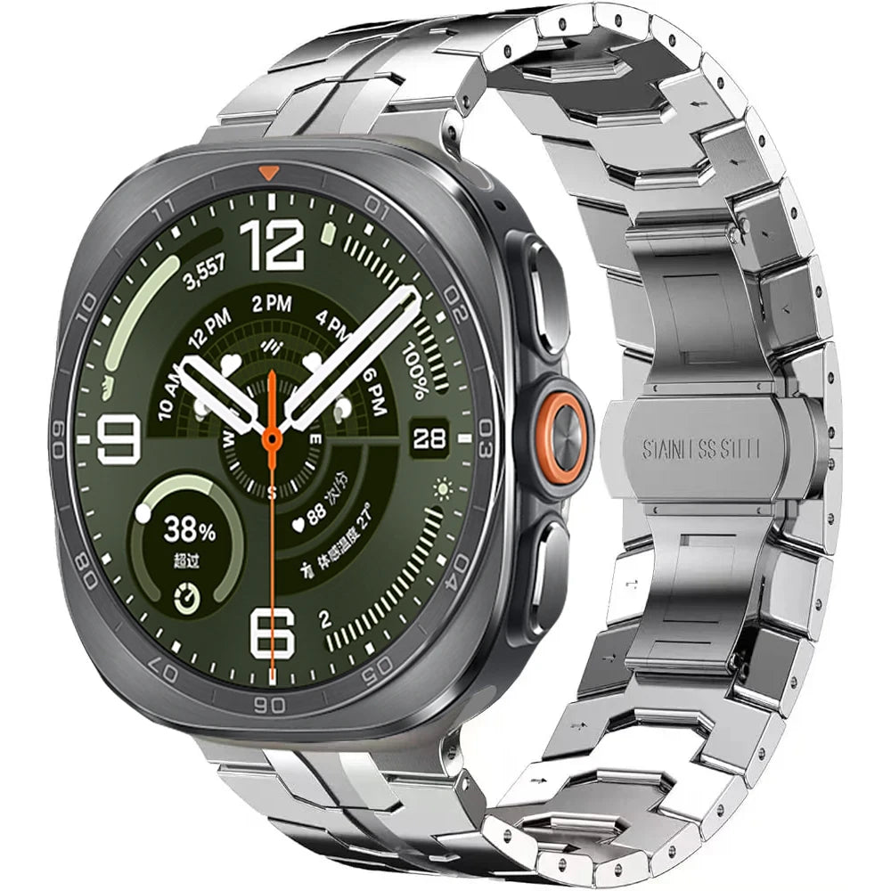 No Gap Stainless Steel Strap For Samsung Galaxy Watch Ultra 2-1/Ultra 2025 47mm High-end Bracelet Correa Galaxy Watch Metal Band