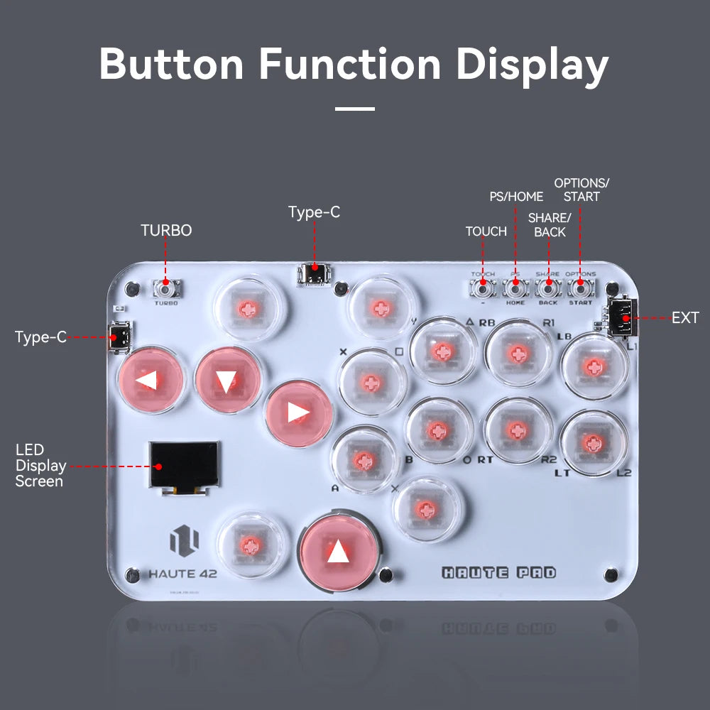 Haute42 Joystick Hitbox Controller Arcade Stick Controller For PS4/PS3//Switch/Steam Mini Hitbox Arcade Game Keyboard Fighting