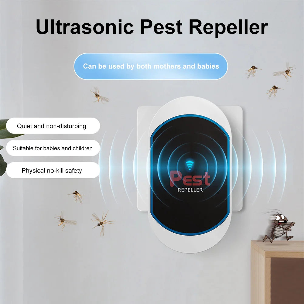Ultrasonic Pest Repeller Electronic Pest Repeller No Noise Plug-in Insect Repeller Rat Mosquito Repellent for Cockroach Spiders