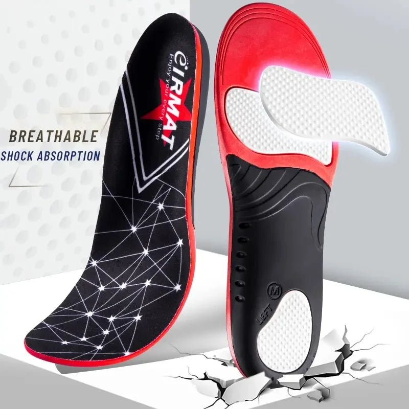 1Pair Premium 220+lbs Heavy Duty Arch Support Insoles Orthopedic Sport Insoles for Feet PU Gel Shock Absorption Sole Pads