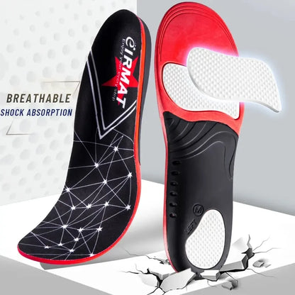 1Pair Premium 220+lbs Heavy Duty Arch Support Insoles Orthopedic Sport Insoles for Feet PU Gel Shock Absorption Sole Pads