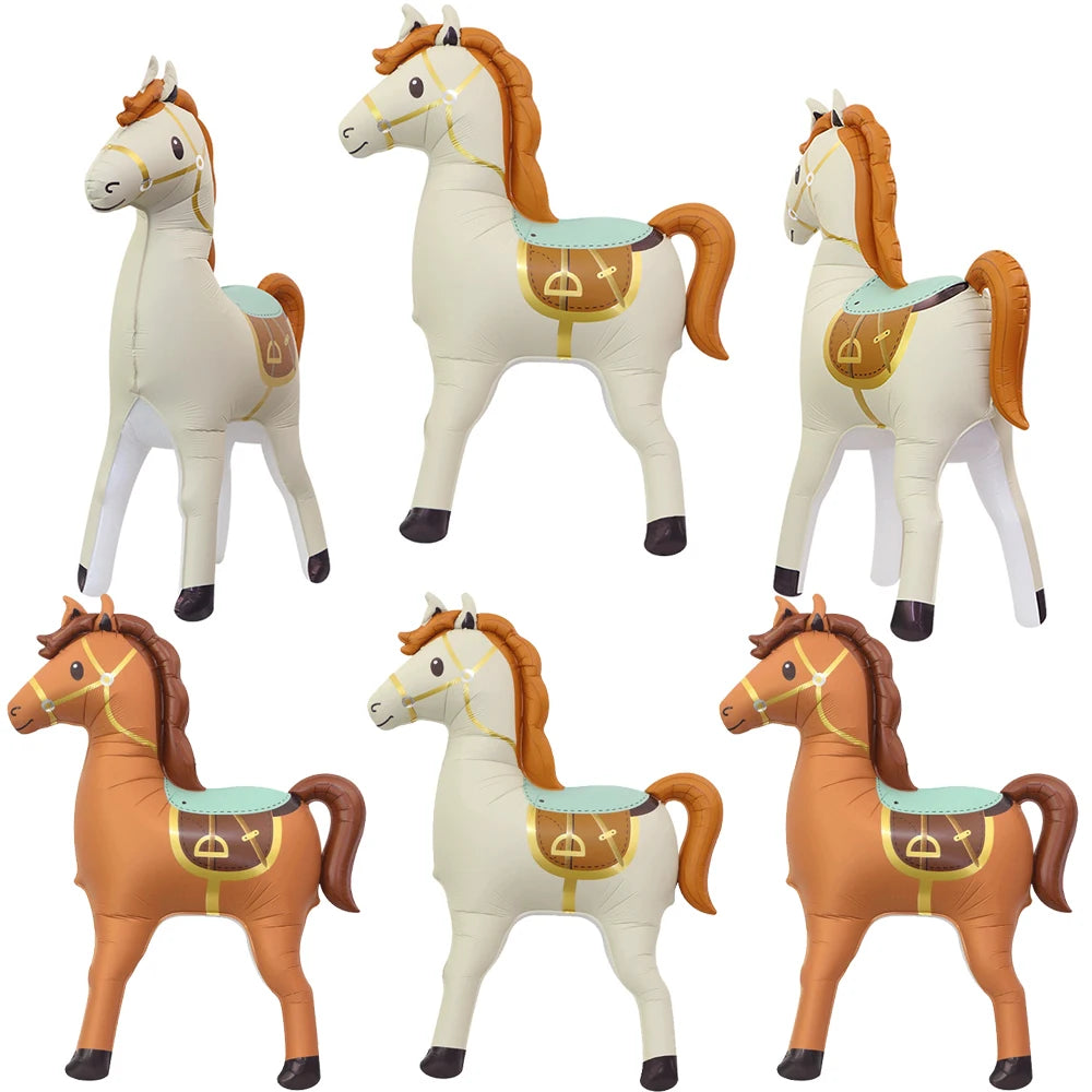 Giant Horse Standing Balloon Oversize Brown Horse for Western Cowboy Rodeo Themed Birthday Party Baby Shower Decoration Supplies