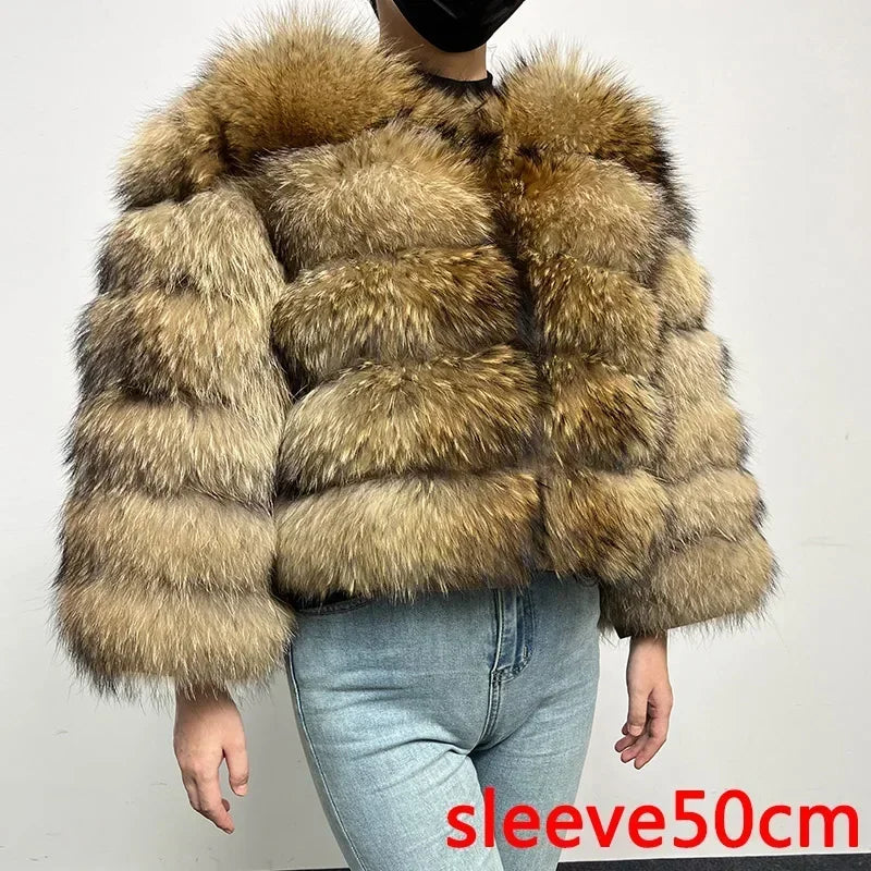 2023 Natural Real Fox Fur Coat Women Winter Warm Luxury Fur Jacket Detachable Long Sleeves Female Vest Furry Coats Outerwear
