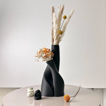 2 Piece Set of Special-Shaped Double Vase, Creative Dried Flower Vase, Multi-Color Optional, Suitable for Living Room, Kitchen,