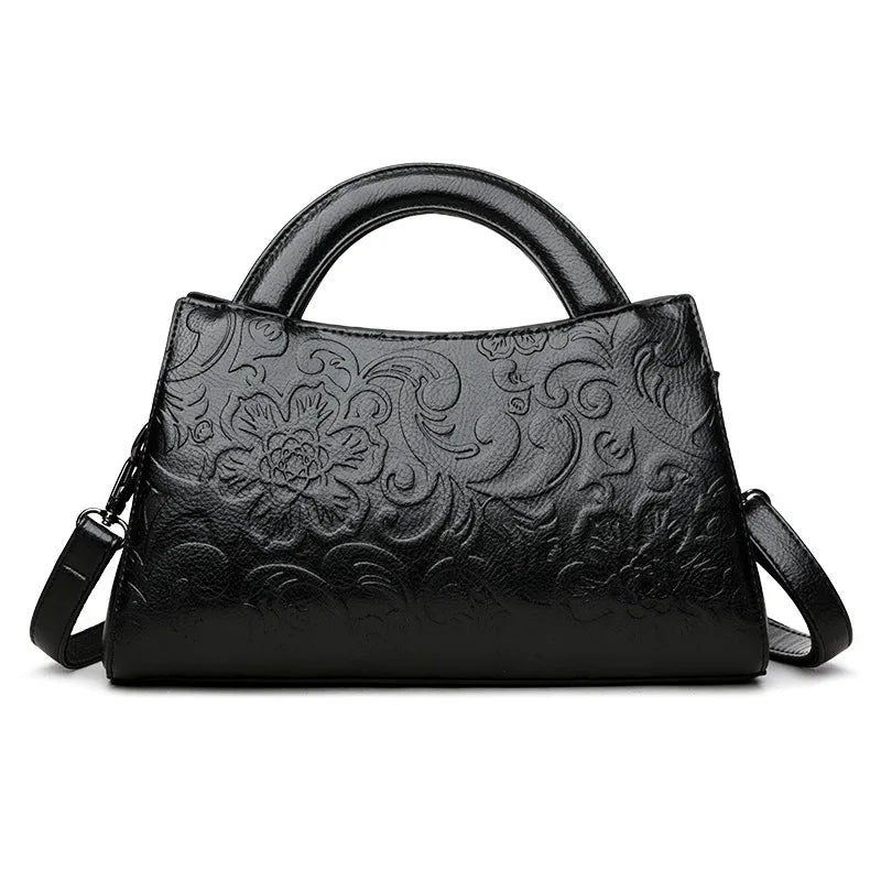 Pu Chinese style women's middle-aged mother bag ethnic style bag autumn fashion women's bag temperament portable messenger