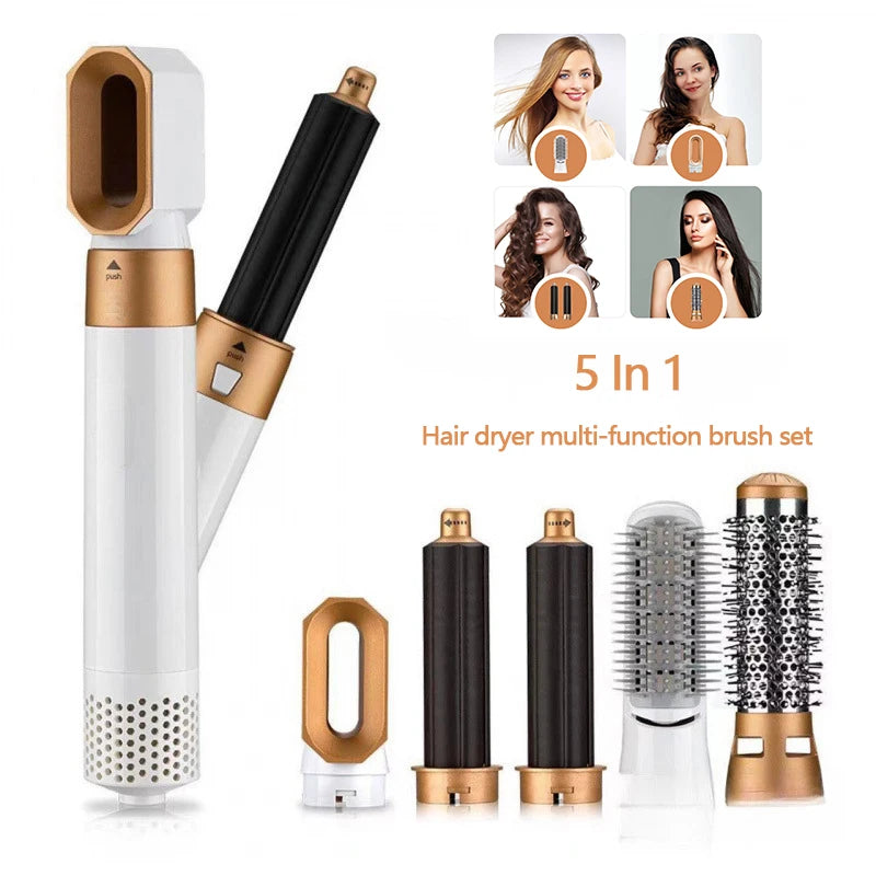 Hairdresser 5-in-1 Hair Clip Curler Hot Air Comb Automatic Curling Comb Straight Comb, Hair Dryer Holiday Gift
