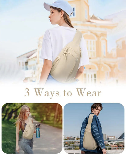 Sling Bag Nylon Crossbody Bags For Women with Anti-theft RFID Blocking Pocket Cross Body Purse Adjustable Shoulder Strap