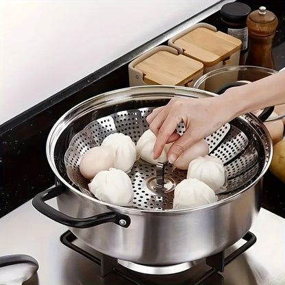 Stainless Steel Steamer Basket - Expandable 6-10.5" Foldable for Pots | Healthy Veggie Steamer Rack, Durable & Easy Clean