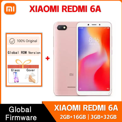 Global Rom Original Xiaomi Redmi 6A 2GB 16GB 3GB 32GB 4G Smartphone Wholesale Xiaomi Mobile Phones Unlocked Android Google Play
