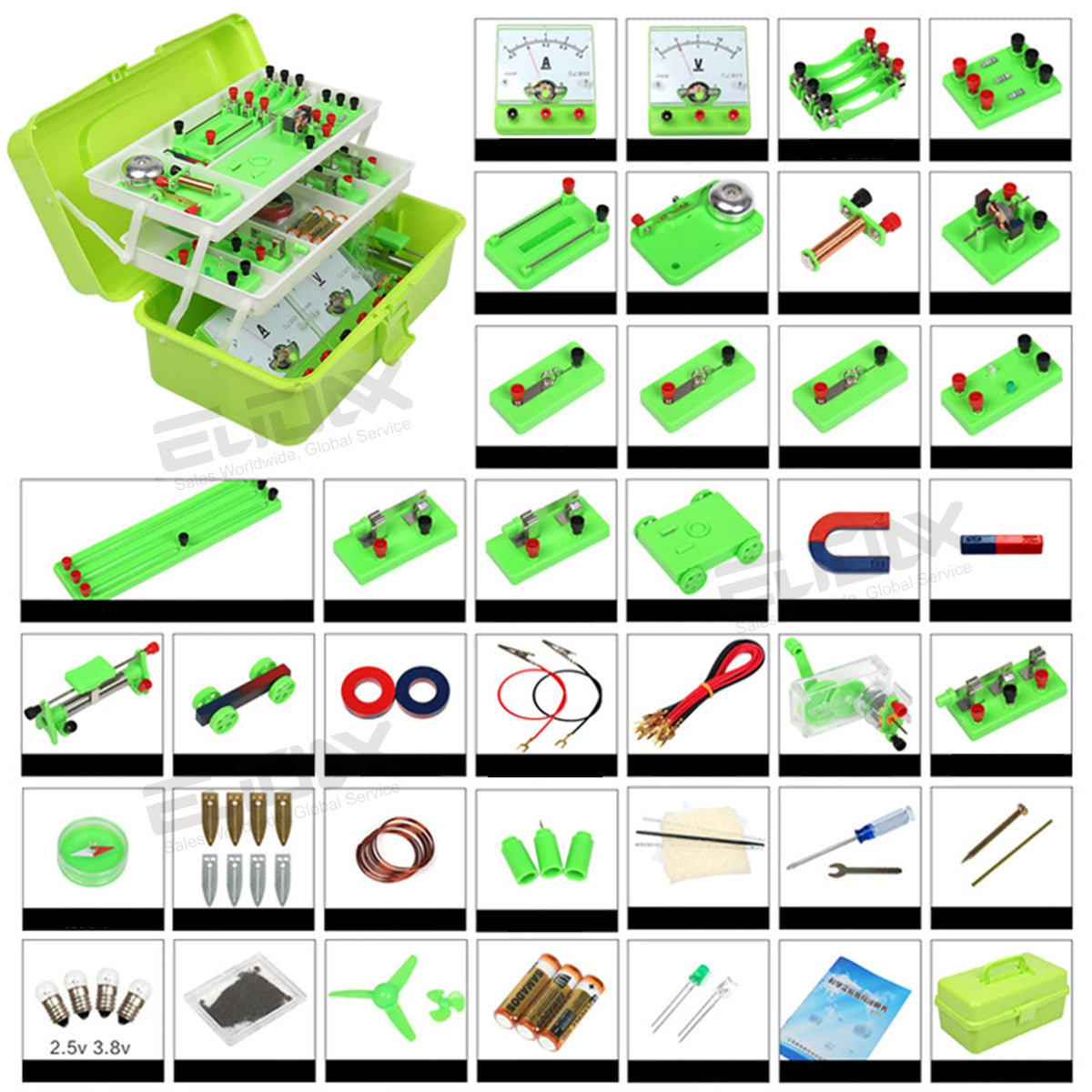 Physics Labs Basic Electricity Discovery Circuit Magnetism Experiment Kits Science Education Toy for Junior Senior High School