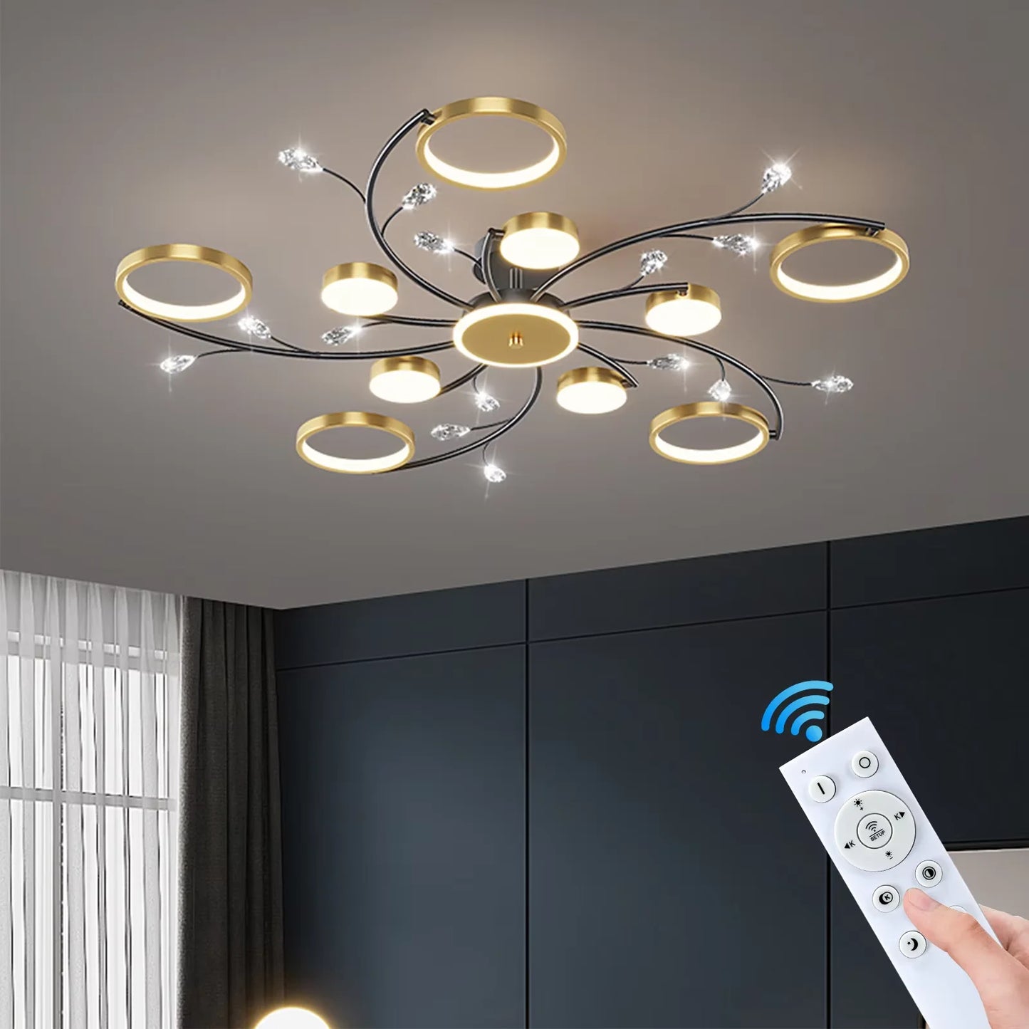 IRALAN Modern LED Chandeliert round chandelier Living room  lights smart remote control chandelier  room Interior Kitchen light