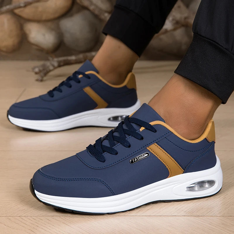 Men's Casual Sports Shoes Waterproof Walking Sports Shoes Casual Men's Leather Sports Shoes Non-slip Shoes Men's Tennis Shoes