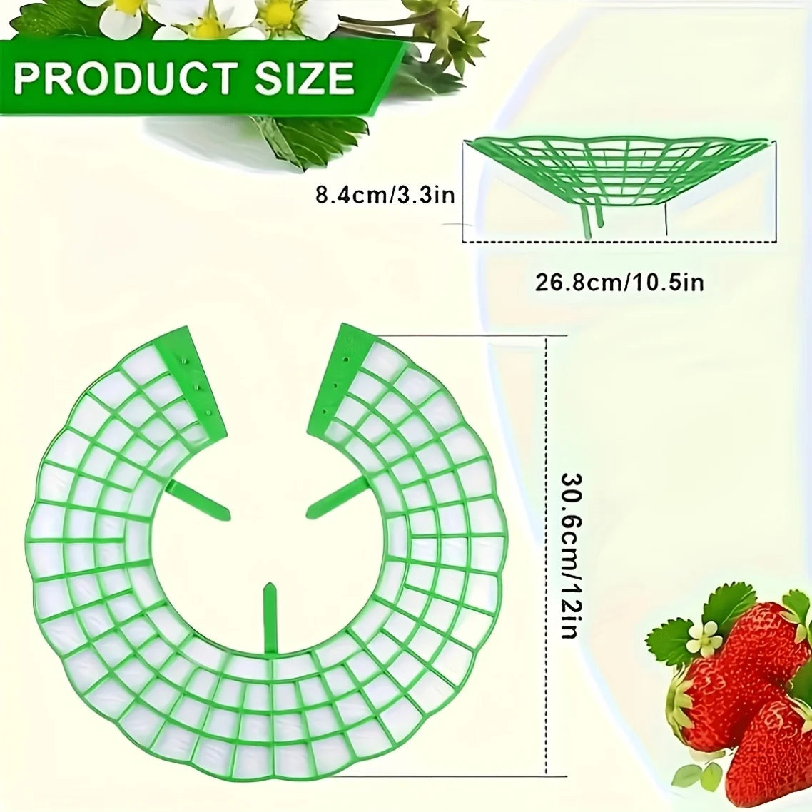 12Pcs Green Strawberry Planting Rack, 3 Sturdy Legs Stand Planter Pot Holder, Anti-Rot Fruit Support for Garden