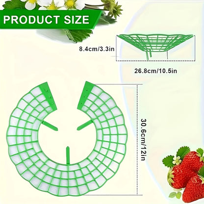 12Pcs Green Strawberry Planting Rack, 3 Sturdy Legs Stand Planter Pot Holder, Anti-Rot Fruit Support for Garden