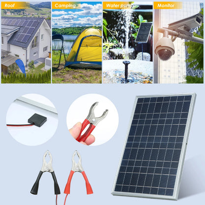 12V Solar Panel Charger Kit Complete Polycrystalline USB Power Portable Outdoor Rechargeable Solar Cell Solar Generator for Home