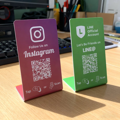 Nfc 215 programmable QR code Google Review Card NFC station table NFC Instagram Facebook TK card standing brand bracket