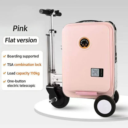 Electric Luggage with Smart Reverse and Forward Function for Walking, Riding, Traveling Trolley Case with Electric Driving