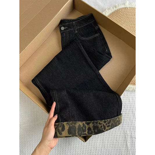 Streetwear Women Jeans New Bottoms  Pantalon Femme High Waist Vintage Straight Y2k Wide Leg Pants Casual Chic Denim Trousers