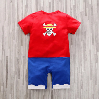 Cartoon 100% Cotton Short Sleeve Newborn Baby Boy Onesie Round Neck Comfortable Soft Trendy New Style Cute and Cool Summer Baby