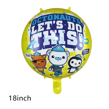 The Octonautsed Party Decoration Bear Cat Penguin Latex Ballons Captain Sea Animal Foil Balloons Happy Birthday Banner Kids Toy