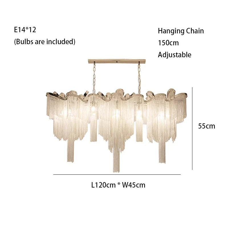 Luxury Tassels Led Pendant Lights New Gold Lustres Hanging Lamps For Ceiling Modern Decoration Home Decor For Bedroom Chandelier