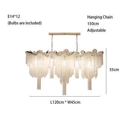 Luxury Tassels Led Pendant Lights New Gold Lustres Hanging Lamps For Ceiling Modern Decoration Home Decor For Bedroom Chandelier