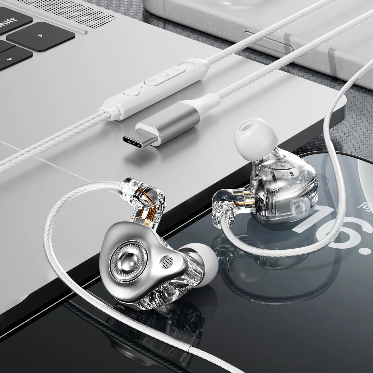HIFI 3.5mm&Type-C Wired Headphones 9D Surround Deep Bass Stereo Headset Sport Earphone Detachable Cable ENC Noise Reduction