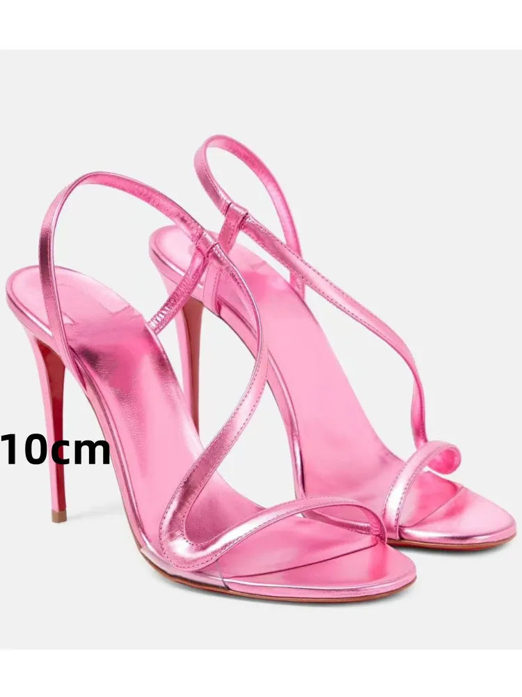 Ladies' Summer New Multi Color Serpentine Grass Stiletto Sandals Sexy Party Fashion Show 35-44 Large Women's Sandals