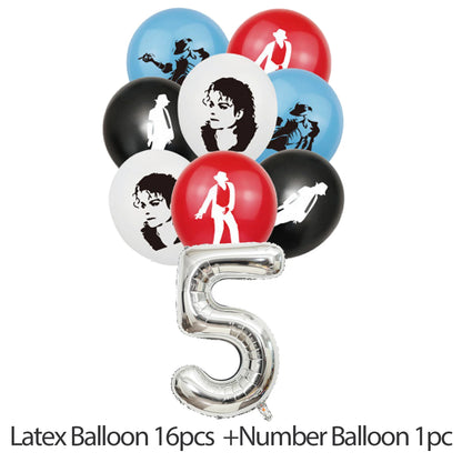 Michael Jacksons Birthday Party Decorations Fans Party Supplies Cake Topper Balloons Background Photo Studio Photography Props