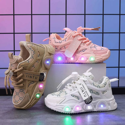 LED Baby Luminous Shoes LED Light Up Shoes For Girls Toddler Walking Shoes Girls Kids Children Baby Casual Sneaker for Boy Kid