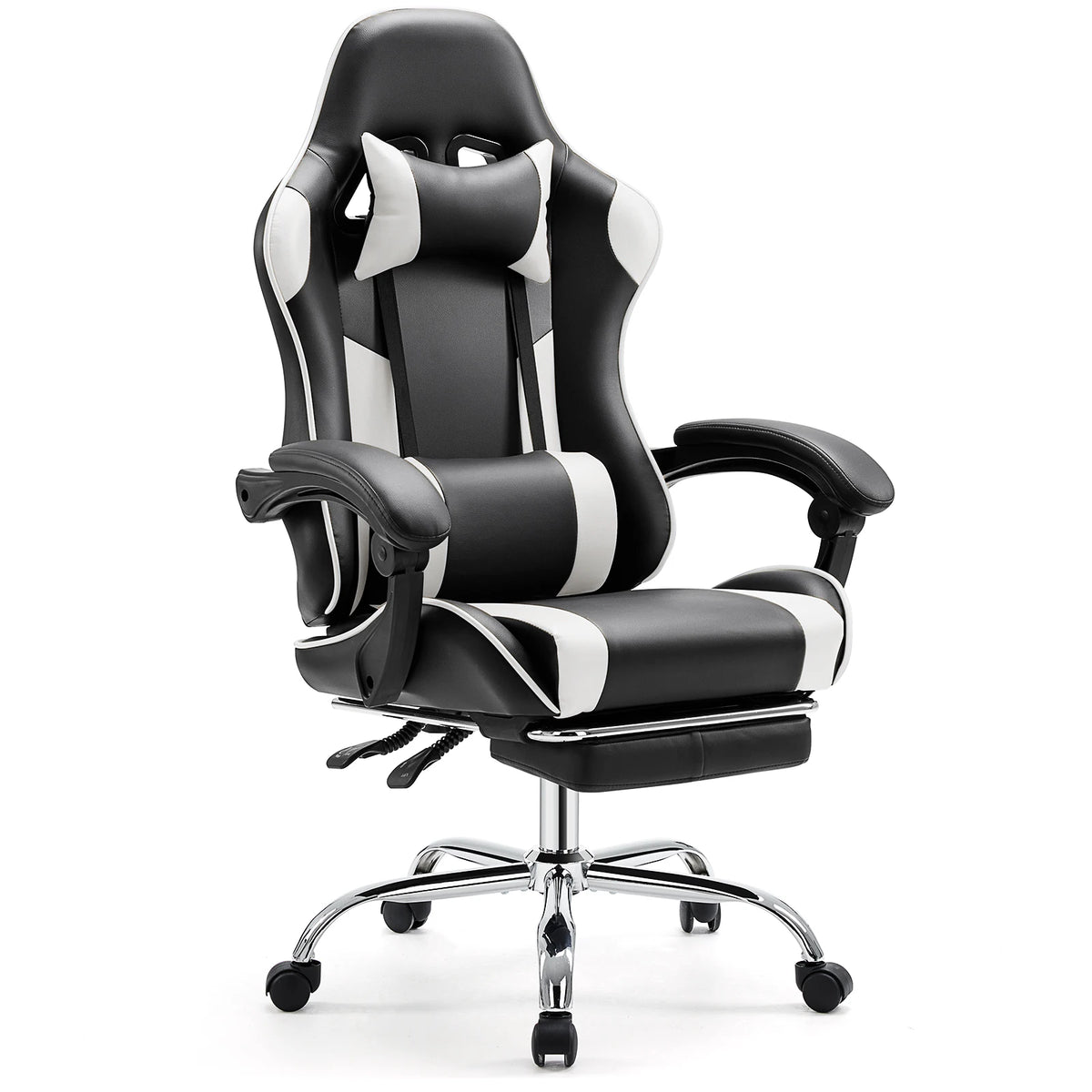 MCQ Gaming Chair Video Game Desk Ergonomic Office Chair with Footrest and Lumbar Support Height Adjustable with 360° Swivel