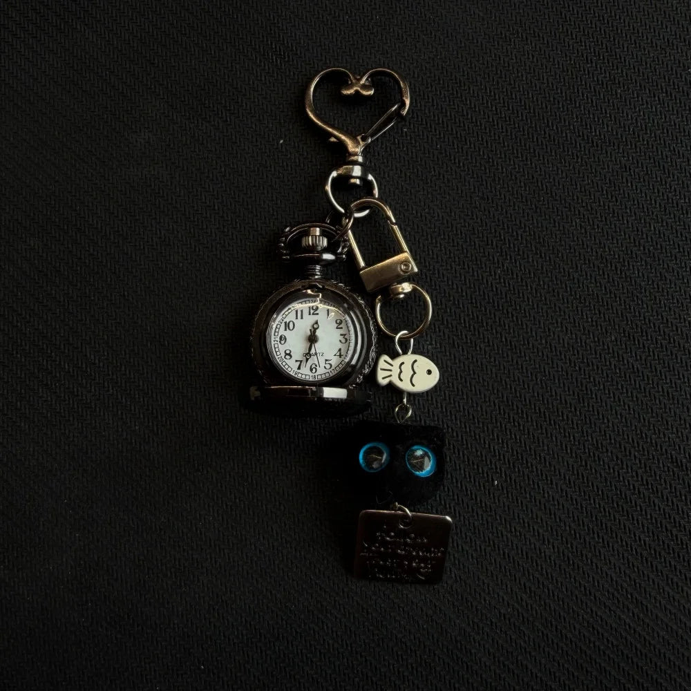 Original Hollow Heart Pocket Watch Chain Keychain Design Steampunk Clock Vintage Necklace Pendant Jewelry Watch Men Women Gift