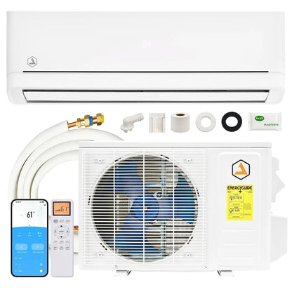 Easy DIY Series 12000 BTU Mini Split AC Heat Pump,18 SEER2 115V,Pre-Wired Indoor & Vacuum-Free Outdoor Unit,Custom