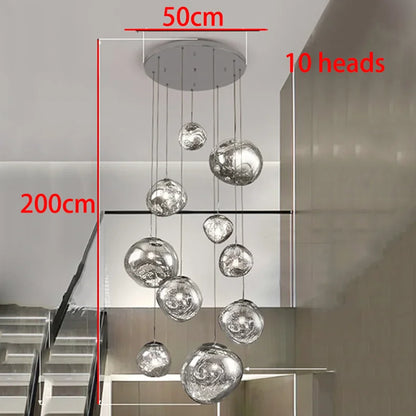 Nordic Home Decoration Stair Chandelier LED Pendant Lights Modern Ceiling Light Indoor Lighting Fixtures For Living Room Bedroom